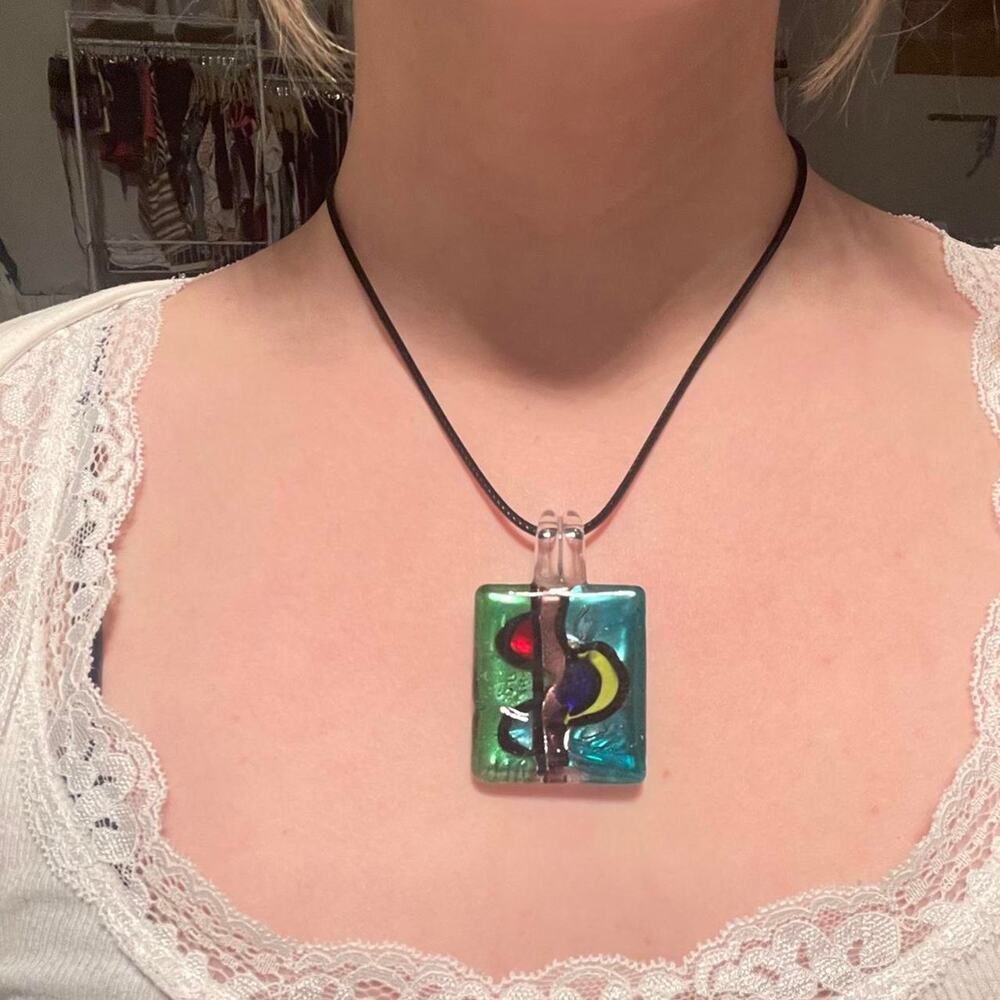 Square art deco glass blown